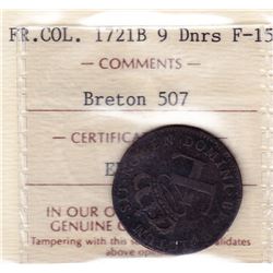 Br 507. 9 Deniers. 1721 B. (Rouen).