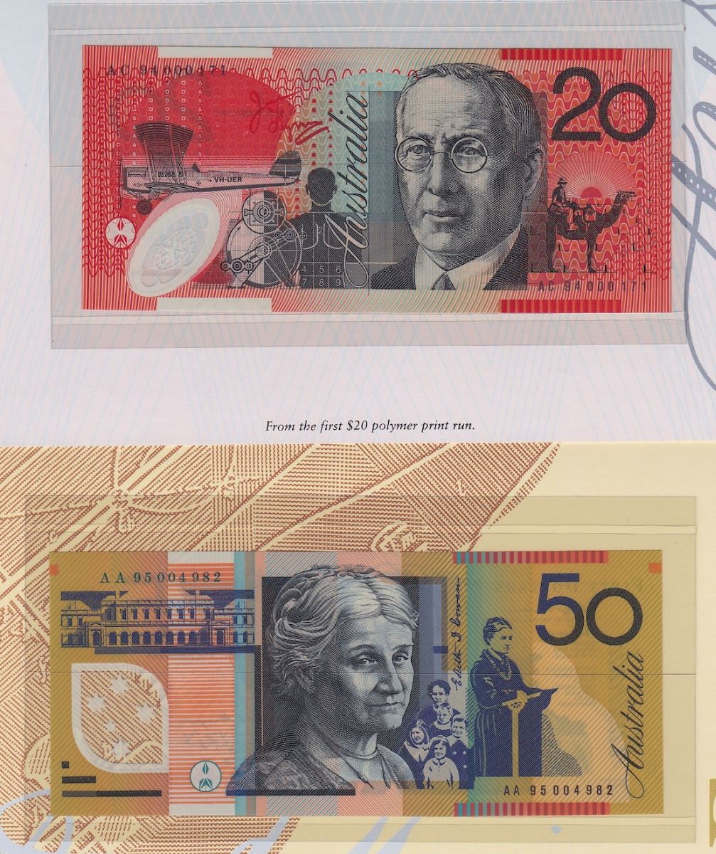 Polymer Notes Australia.pdf Lot of Three Australia First Polymer Notes in Display Folders