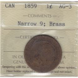 1859 One Cent - Brass