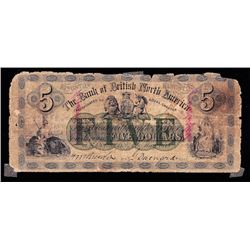 Bank of British North America $5, 1875, Kingston, Contemporary Counterfeit