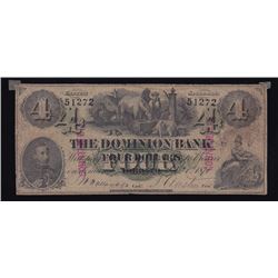Dominion Bank, $4, 1871, Contemporary Counterfeit