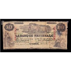 La Banque Nationale, $10, 1860, ovpt. OTTAWA, Contemporary Counterfeit