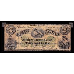 Union Bank of PEI, $2, 1875, Contemporary Counterfeit