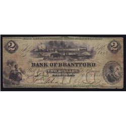 Bank of Brantford $2, 1859