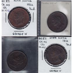 TOKENS OF NOVA SCOTIA  - Co. 271, 272, 274, 275. Br 871
