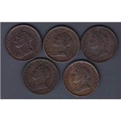 TOKENS OF NOVA SCOTIA  - Co. 265, 267, 272, 274, 275.  Br 871.