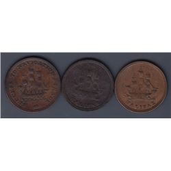 NOVA SCOTIA MERCHANT TOKENS - A trio: Co. 351, 352, 354.