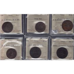 NOVA SCOTIA MERCHANT TOKENS - Six ICCS graded pieces