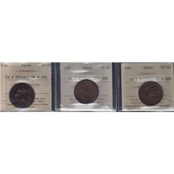 NOVA SCOTIA MERCHANT TOKENS - Three ICCS graded merchant tokens.