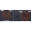 Image 2 : TOKENS OF UPPER CANADA - Br 719.  A pair of 1857 AU pennies.