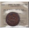 Image 1 : TOKENS OF UPPER CANADA - Br 720.  Uncirculated 1850 halfpenny.