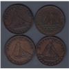 Image 1 : TOKENS OF UPPER CANADA - Group of four higher-grade sloops.
