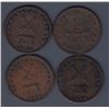 Image 2 : TOKENS OF UPPER CANADA - Group of four higher-grade sloops.