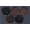 Image 1 : TOKENS OF UPPER CANADA - Group of five Upper Canada Tokens