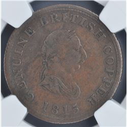 Nova Scotia ½ penny token, 1815