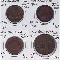 New Brunswick Breton Tokens Lot of 4