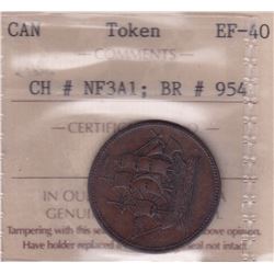 Br 954. Ship (Halfpenny), 1858.