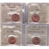 Image 1 : Lot of 4 ICCS Graded One Cents