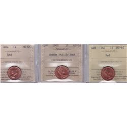 Lot of 3 ICCS Graded One Cents