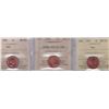 Image 1 : Lot of 3 ICCS Graded One Cents