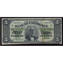 Canadian Bank of Commerce $5, 1879