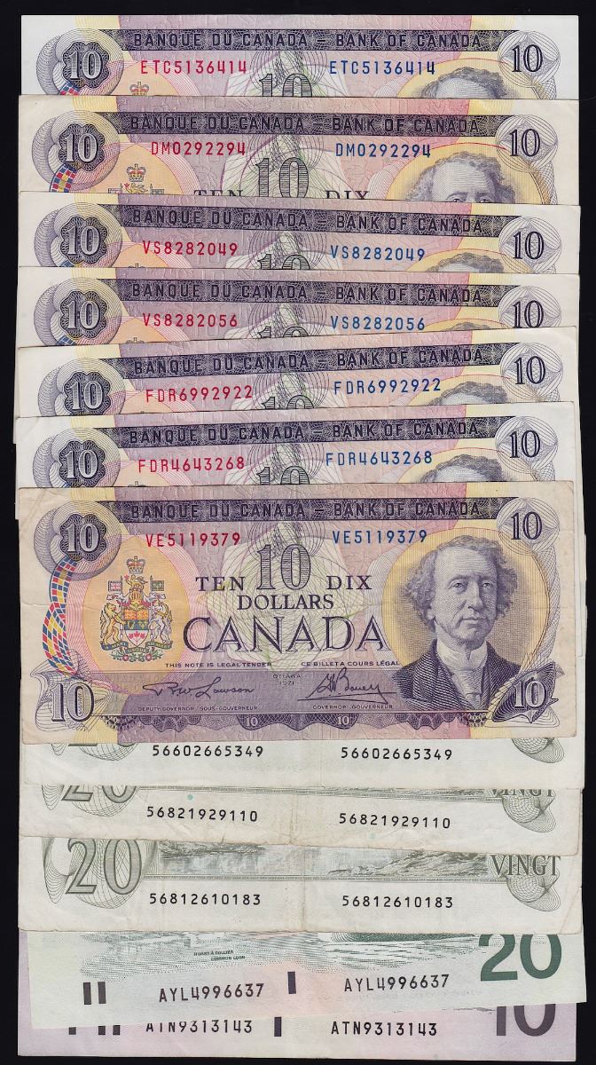 Canda Note Canadian Bank Note Accumulation