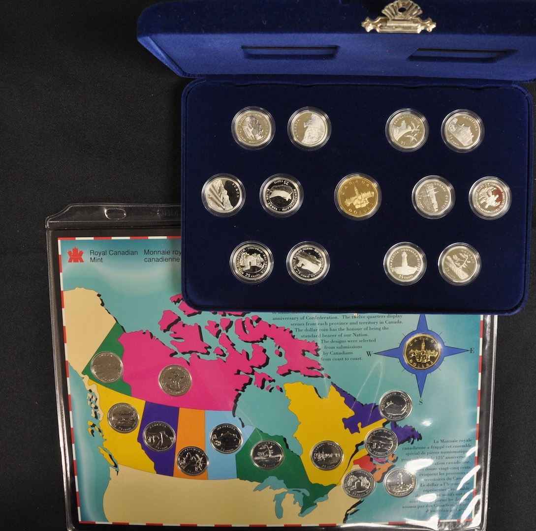 Canada 125 Sterling Silver 25 cent coin set with nickel set Canada 125 Sterling Silver 25 cent coin set with nickel set
