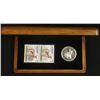 Image 3 : Lot of Three Limited Edition Stamp and .999 fine Silver coin set with wood case.