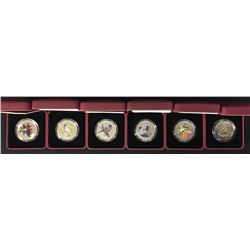 Coloured Birds of Canada 25-Cent Coins - Lot of Six