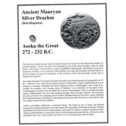 Ancient Mauryan Silver Drachm 272-232 B.C.
