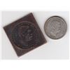 Image 1 : Hawaii, Quarter Dollar & 50 cent impression on copper plate