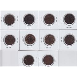 Queen Victoria One Cent Coins - Lot of 10