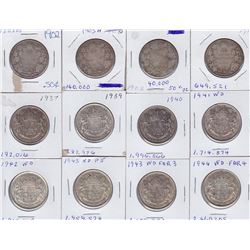 Lot of 12 Canadian Half Dollars - Includes: 1905