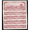 Image 2 : Bank of Canada $2, 1954 - Lot of 5 Consecutive Replacement Notes