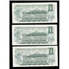 Image 2 : Bank of Canada $1, 1973 -  Lot of 3 Consecutive Replacement Notes