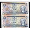Image 1 : Bank of Canada $5, 1979 - Lot of Two Notes