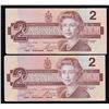 Image 2 : Bank of Canada $2, 1986 - Lot of Two