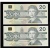 Image 2 : Bank of Canada $20, 1991 - Lot of Two Notes