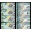 Image 1 : Bank of Canada $20, 2004 Replacement Lot of 4 Notes