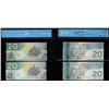 Image 1 : Bank of Canada $20, 2006 - Lot of Two Four Digit Radar Notes