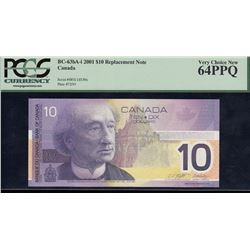 Bank of Canada $10 Replacement, 2001