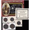 Image 1 : Lot of Five Canadian Tokens & 1910 Silver Five Cents & Stamp Historic Package
