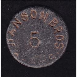 Hanson Brothers New Brunswick 5 Cent Token