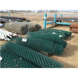 3 ROLLS GREEN CHAIN LINK FENCE