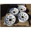 Image 1 : (4) 6 BOLT WHITE SPOKE RIMS