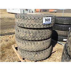 (4) GOODYEAR 11R24.5 TIRES & RIMS