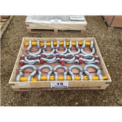 18 PCE. 17-35 TON SCREW ANCHOR SHACKLES