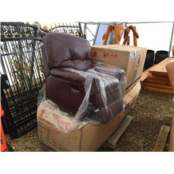 RECLINING LEATHER SOFA/LOVESEAT AND CHAIR