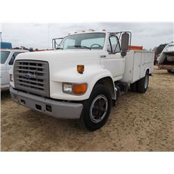 1996 FORD F SERIES SERVICE TRUCK, S/N 1FDPF80C6TVA11318, 5.9LT CUMMINS ENG, 5 SPD 2 SPD TRANS, 19K R