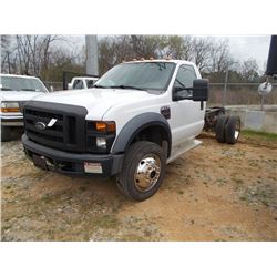 2008 FORD F550 4X4 CAB & CHASSIS, S/N 1FDAF57R68EB07360, FORD POWER STROKE DIESEL ENGINE, A/T, ODOME